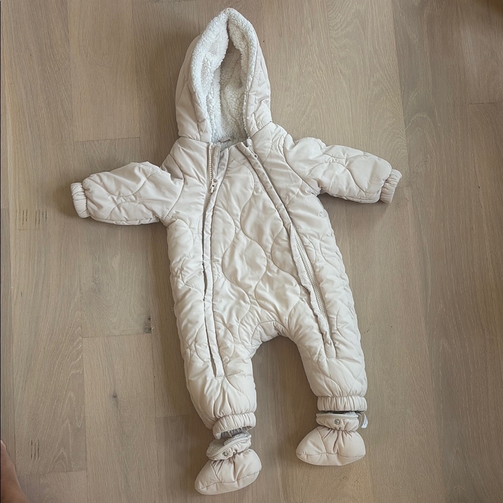 Cozy Cream Quilted Kids Snowsuit
